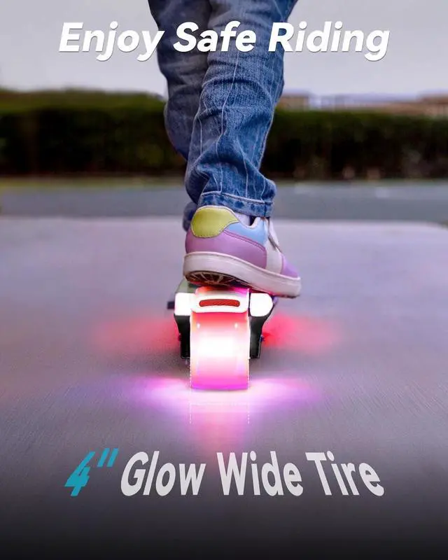 Alt view image 6 of 7 - Gyroor KS2 Kids Electric Scooter, 5 MPH Speed Safe Ride with Foot Sensor Start, LED Lights, Adjustable Handlebar, 2 Hour Fast Charging, UL2272 Certified, Ages 612, 121 lb Max Load, Black