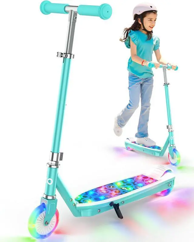 Main image of Gyroor KS2 Kids Electric Scooter, 5 MPH Speed Safe Ride with Foot Sensor Start, LED Lights, Adjustable Handlebar, 2 Hour Fast Charging, UL2272 Certified, Ages 612, 121 lb Max Load, Cyan