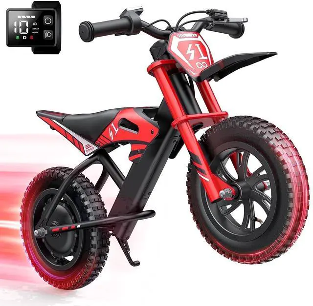 Main image of GYROOR 21.6V Kids Electric Balance Bike, 12 in., 200W Motor, Max 10 MPH, LED Display, UL-Certified, Ages 3-8