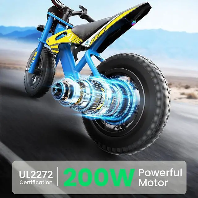 Alt view image 3 of 6 - GYROOR 21.6V Kids Electric Balance Bike, 12 in., 200W Motor, Max 10 MPH, LED Display, UL-Certified, Ages 3-8