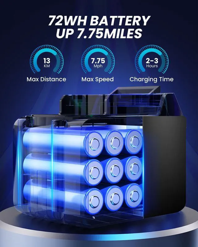 Alt view image 4 of 6 - MIHOVER 6.5 Inch All-Terrain Kids Hoverboard, Self Balancing Scooter with LED Lights & Bluetooth Speaker, UL2272 Certified, Max Speed 7.75 MPH, 176 Lbs Max Load