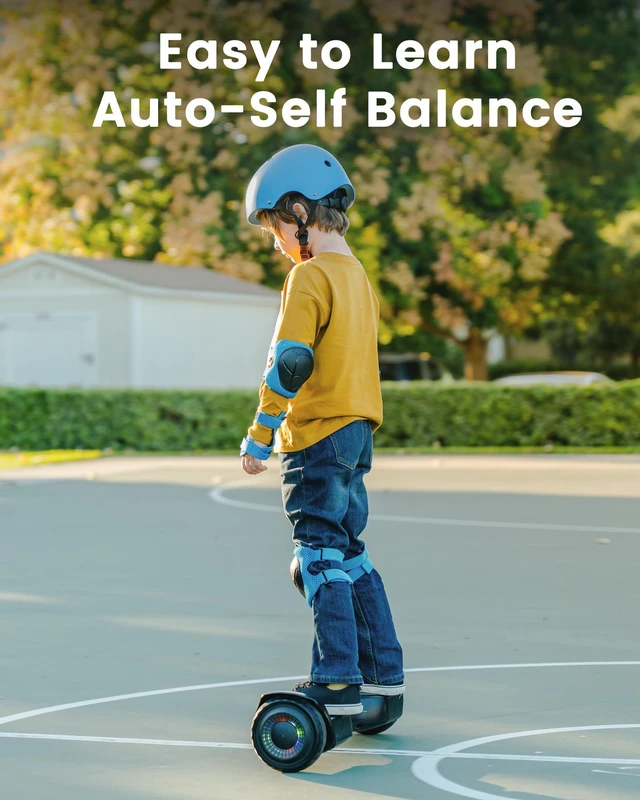 Alt view image 3 of 5 - MIHOVER 6.5 Inch All-Terrain Kids Hoverboard, Self Balancing Scooter with LED Lights & Bluetooth Speaker, UL2272 Certified, Max Speed 7.75 MPH, 176 Lbs Max Load Pink