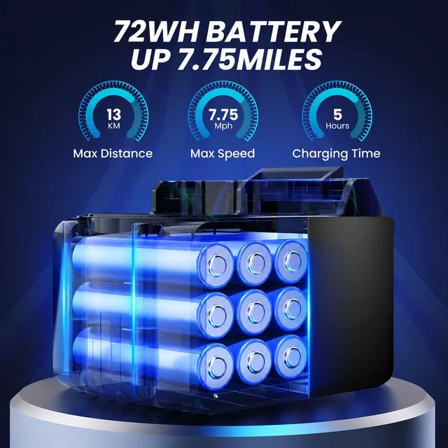 Alt view image 3 of 5 - GYROOR 6.5 Inch All-Terrain Kids Hoverboard, Self Balancing Hoverboard with LED Lights & Bluetooth Speaker, UL2272 Certified, Max Speed 7.75 MPH, 176 Lbs Max Load Blue