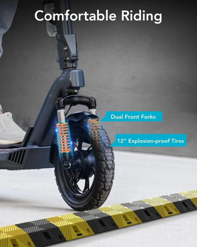 Alt view image 5 of 7 - URBANMAX Adult Electric Scooter, 700W Motor, 12-Inch Pneumatic Tires, Front Suspension, Removable Battery, 20 MPH, 20-Mile Range, UL Certified