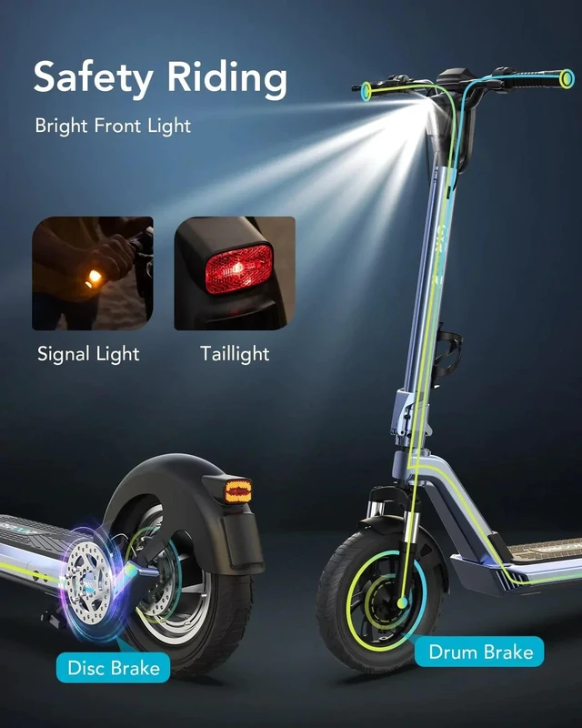 Alt view image 6 of 7 - URBANMAX Adult Electric Scooter, 700W Motor, 12-Inch Pneumatic Tires, Front Suspension, Removable Battery, 20 MPH, 20-Mile Range, UL Certified
