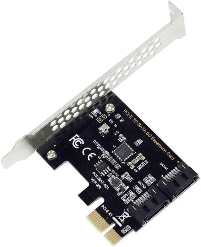 Alt view image 2 of 7 - Weastlinks PCI-E to SATA3.0 Adapter Card PCI Express X16 to SATA3.0 7Pin 2 Ports SATA III 6G Expansion Card for PC Desktop
