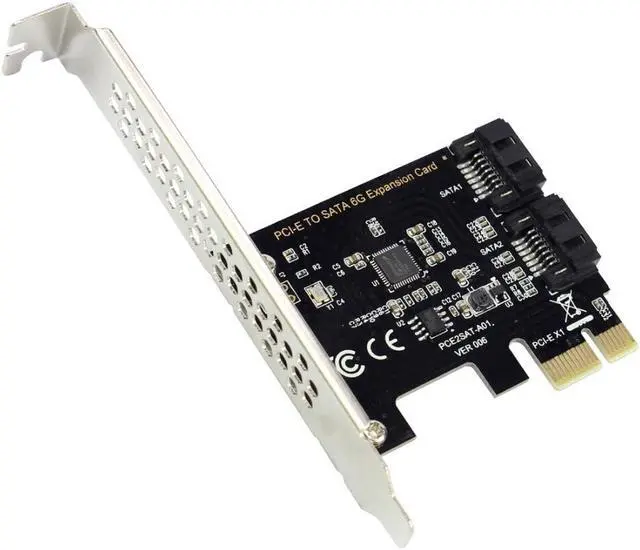 Alt view image 5 of 7 - Weastlinks PCI-E to SATA3.0 Adapter Card PCI Express X16 to SATA3.0 7Pin 2 Ports SATA III 6G Expansion Card for PC Desktop