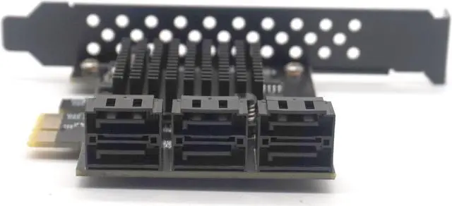 Alt view image 3 of 7 - Weastlinks PCIE PCI-E to 6 Ports SATA 3.0 PCIe expansion Card 6 SATA Adapter SATA 3 Converter with Heat Sink Marvell 88SE9215 chip