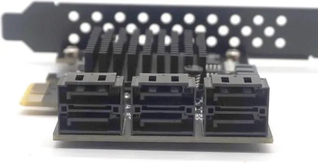 Alt view image 4 of 7 - Weastlinks 8 Ports SATA 3.0 to PCIe Expansion Card PCI Express 8 SATA Adapter 8 Port SATA 3 Converter with Heat Sink 88SE9215 Chip for HDD