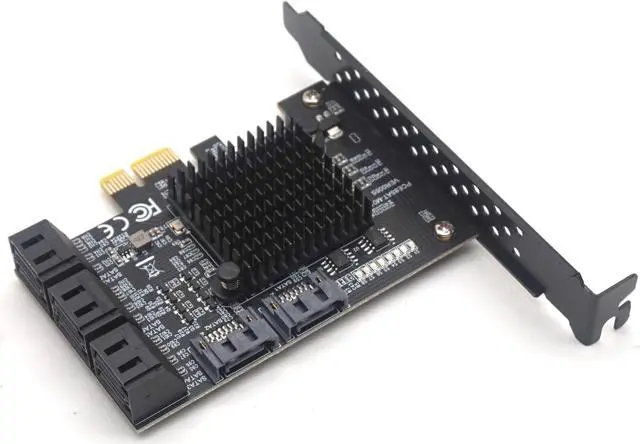 Alt view image 5 of 7 - Weastlinks 8 Ports SATA 3.0 to PCIe Expansion Card PCI Express 8 SATA Adapter 8 Port SATA 3 Converter with Heat Sink 88SE9215 Chip for HDD