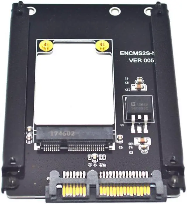 Alt view image 3 of 7 - Weastlinks mSATA to SATA Adapter Mini SATA SSD to 2.5 inch SATA III 22-Pin Converter Card for Windows 8 7 XP Mac