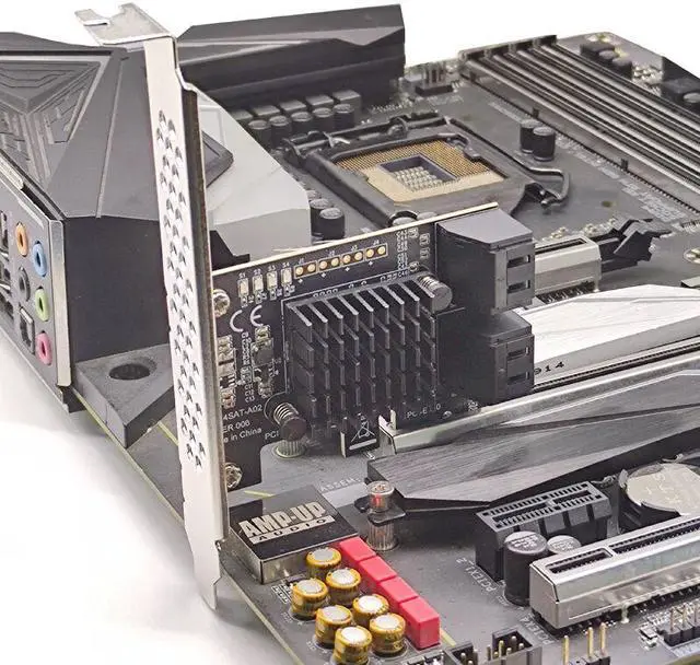 Alt view image 7 of 7 - Weastlinks PCIE PCI-E to 4 Port SATA 3.0 to PCIe x1 GEN3 Expansion Adapter Card 4 SATA 3 III PCI-e PCI Express Converter ASMedia ASM1064