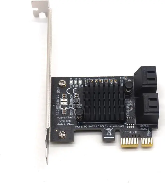 Alt view image 3 of 7 - Weastlinks PCIE PCI-E to 4 Port SATA 3.0 to PCIe x1 GEN3 Expansion Adapter Card 4 SATA 3 III PCI-e PCI Express Converter ASMedia ASM1064