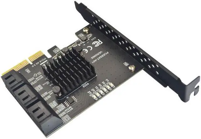 Alt view image 4 of 6 - Weastlinks PCIE PCI-E to 6 Ports SATA 3.0 PCI Express x4 Expansion Card 6 SATA3.0 PCIe PCI-e 6 Port SATA Controller for HDD ASMedia ASM1166