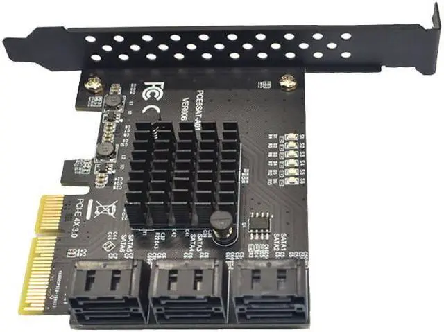 Alt view image 3 of 6 - Weastlinks PCIE PCI-E to 6 Ports SATA 3.0 PCI Express x4 Expansion Card 6 SATA3.0 PCIe PCI-e 6 Port SATA Controller for HDD ASMedia ASM1166