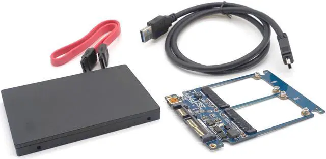 Alt view image 7 of 7 - Weastlinks Dual mSATA RAID to 22pin SATA Adapter 2.5 inch SATA 3.0 Enclosure USB3.0 to 2 MSATA SATA 3 RAID 0/1