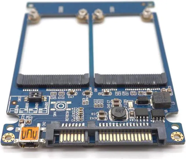 Alt view image 3 of 7 - Weastlinks Dual mSATA RAID to 22pin SATA Adapter 2.5 inch SATA 3.0 Enclosure USB3.0 to 2 MSATA SATA 3 RAID 0/1