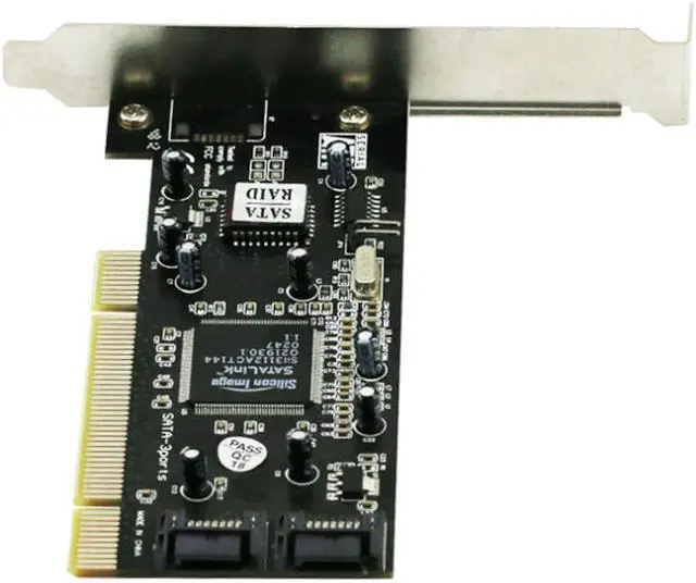Alt view image 4 of 6 - Weastlinks PCI To 2 Port SATA RAID Controller Card Sil3112 chipset SATA PCI Serial ATA Host Controller Card