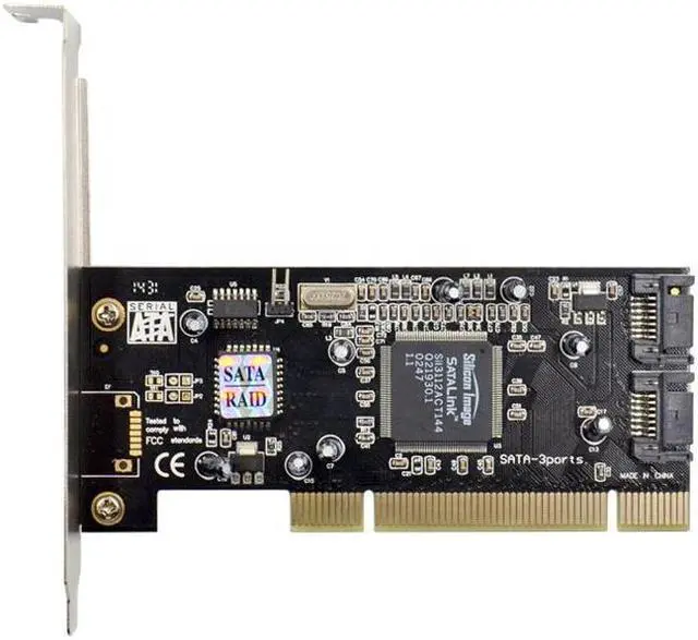 Alt view image 2 of 6 - Weastlinks PCI To 2 Port SATA RAID Controller Card Sil3112 chipset SATA PCI Serial ATA Host Controller Card