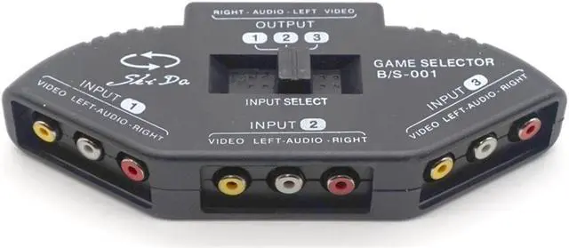 Alt view image 2 of 7 - Weastlinks 3 in 1 Out Audio Video Signal AV RCA Switch Switcher Selector Box Converter Splitter for DVD VCD VCR DV