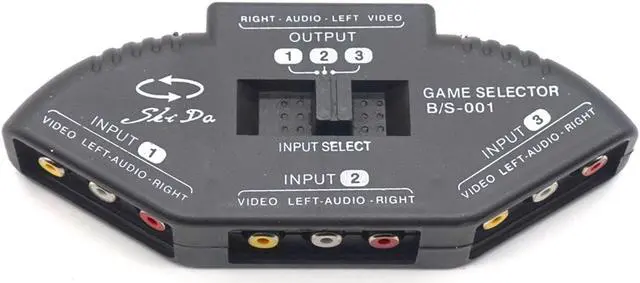 Alt view image 6 of 7 - Weastlinks 3 in 1 Out Audio Video Signal AV RCA Switch Switcher Selector Box Converter Splitter for DVD VCD VCR DV