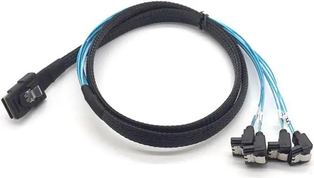 Main image of Weastlinks Hard Disk Splitter Cable Mini SAS SFF-8087 to 4 SATA 90 Degree Splitter Breakout Cable Conversion Adapter Cable