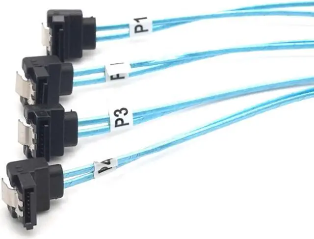 Alt view image 3 of 9 - Weastlinks Hard Disk Splitter Cable Mini SAS SFF-8087 to 4 SATA 90 Degree Splitter Breakout Cable Conversion Adapter Cable