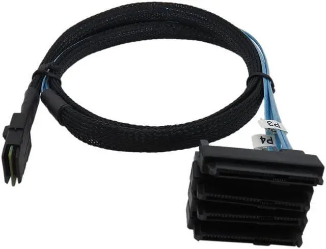 Alt view image 4 of 6 - Weastlinks SAS SATA Cable Internal Mini SAS 36pin SFF-8087 to (4) 29pin+15Pin SFF-8482 connectors with SATA Power