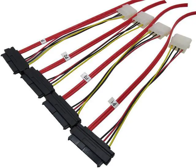 Alt view image 2 of 6 - Weastlinks SATA cable Mini SAS36P SFF 8087 to sas29P SFF-8482 High Transmission Speed and power x4 SAS cable