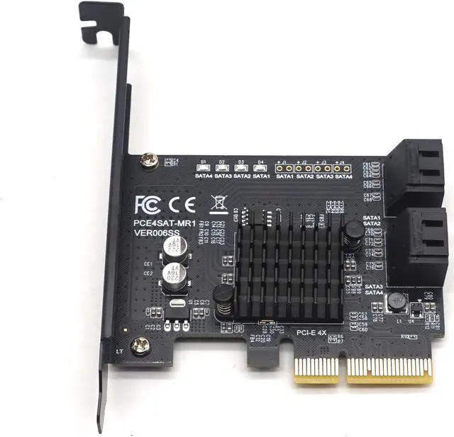 Alt view image 2 of 7 - Weastlinks PCI-E to 4 Port Raid SATA3.0 6G Controller Card PCIE 4SATA Raid Card PCI-E SATA Raid PCI Express 4X Marvell 88SE9230 Chip