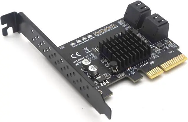 Alt view image 4 of 7 - Weastlinks PCI-E to 4 Port Raid SATA3.0 6G Controller Card PCIE 4SATA Raid Card PCI-E SATA Raid PCI Express 4X Marvell 88SE9230 Chip
