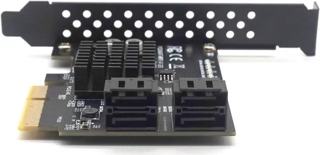 Alt view image 3 of 7 - Weastlinks PCI-E to 4 Port Raid SATA3.0 6G Controller Card PCIE 4SATA Raid Card PCI-E SATA Raid PCI Express 4X Marvell 88SE9230 Chip