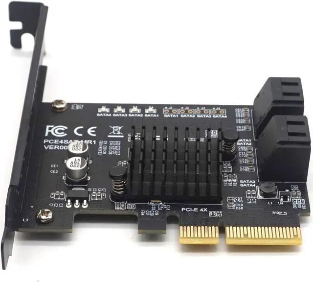 Alt view image 6 of 7 - Weastlinks PCI-E to 4 Port Raid SATA3.0 6G Controller Card PCIE 4SATA Raid Card PCI-E SATA Raid PCI Express 4X Marvell 88SE9230 Chip