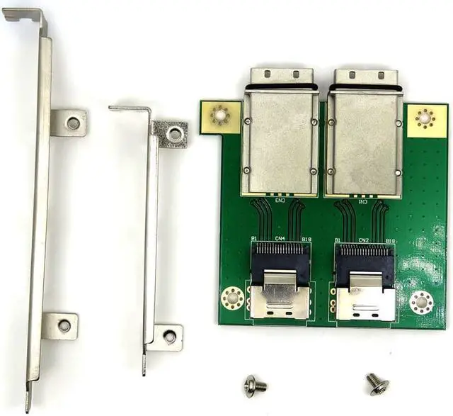 Alt view image 7 of 7 - Weastlinks Mini SAS for Internal SFF-8087 Sas 36P to 2 Port External HD Sas26P SFF-8088 Front Panel PCI SAS Card Adapter