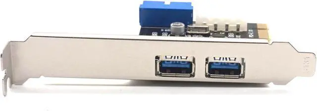 Alt view image 3 of 7 - Weastlinks PCIE PCI-E to USB 3.0 Expansion Card External 2 Port USB3.0 + Internal 19pin Header PCIe Card 4pin IDE Power Connector