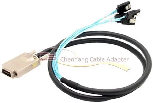 Alt view image 5 of 7 - Weastlinks SFF-8470 infiniband SAS Host to 4 SATA Hard Disk Target Fanout Cable 1 m