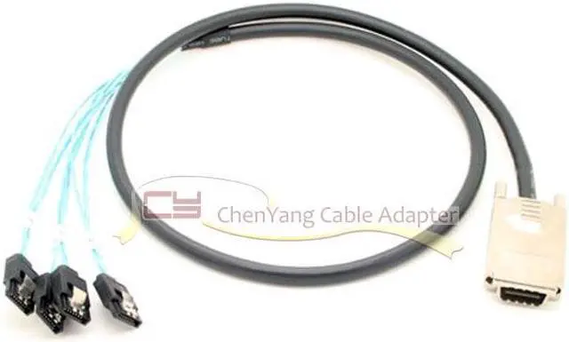 Alt view image 4 of 7 - Weastlinks SFF-8470 infiniband SAS Host to 4 SATA Hard Disk Target Fanout Cable 1 m