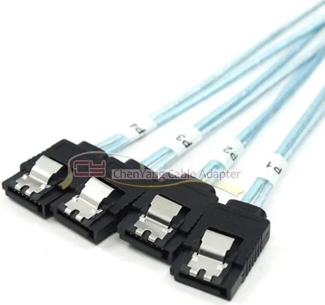 Alt view image 3 of 7 - Weastlinks SFF-8470 infiniband SAS Host to 4 SATA Hard Disk Target Fanout Cable 1 m