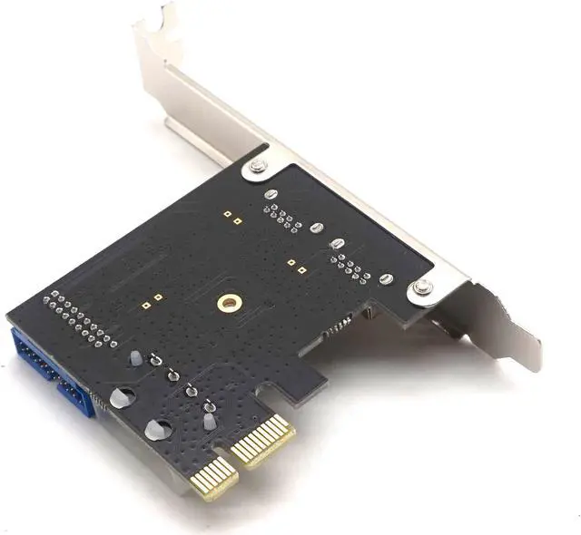 Alt view image 6 of 7 - Weastlinks PCIE PCI-E to USB 3.0 Expansion Card External 2 Port USB3.0 + Internal 19pin Header PCIe Card 4pin IDE Power Connector