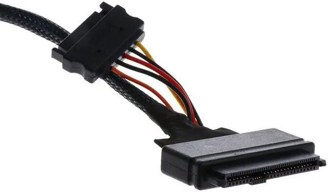 Alt view image 5 of 7 - Weastlinks Mini SAS SFF 8643 to U.2 SFF-8639 Cable with 15 Pin Female SATA Connector SSD Power Cable Wire 12Gb/S 1.64ft