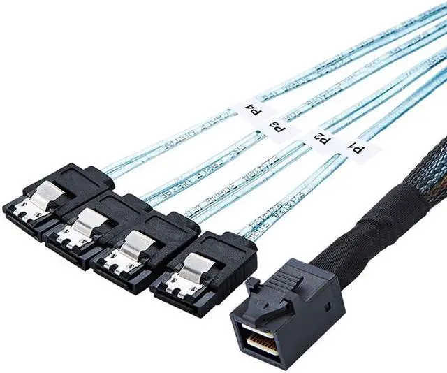 Main image of Weastlinks Internal 12G HD Mini SAS SFF-8643 to 4 x SATA Cable Hard Drive Cable,HD Mini SAS Host/Controller to 4 SATA Target/Backplane