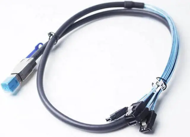 Alt view image 7 of 7 - Weastlinks Mini SAS HD SFF 8644 To SATA Cable 180 degree 4 port 7Pin, Mini SAS HD SFF-8644 to 4 SATA 7pin 12GB for Hard Disk Data Server