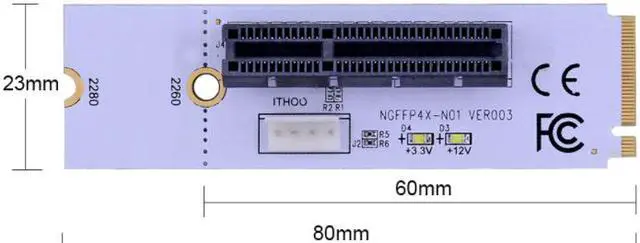 Alt view image 4 of 7 - Weastlinks NGFF M.2 Key M to PCI-E 1X 4X 8X 16X Riser Card ETH ETC Graphics Card Mining Slot Adapter with LED For BTC LTC Miner Machine