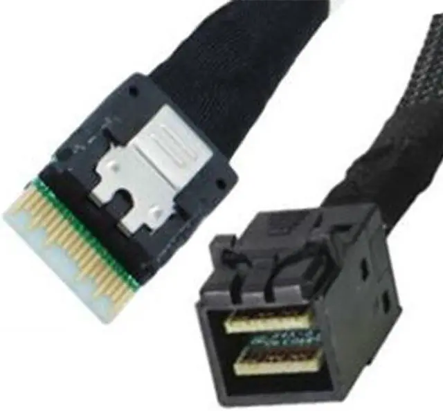 Alt view image 6 of 6 - Weastlinks Slim Line SAS 4.0 SFF-8654 4i 38pin to HD Mini SAS 4i SFF-8643 36pin Cable 0.5M