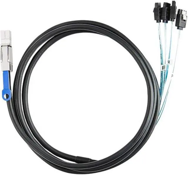 Alt view image 6 of 7 - Weastlinks Mini SAS HD SFF 8644 To SATA Cable 180 degree 4 port 7Pin, Mini SAS HD SFF-8644 to 4 SATA 7pin 12GB for Hard Disk Data Server