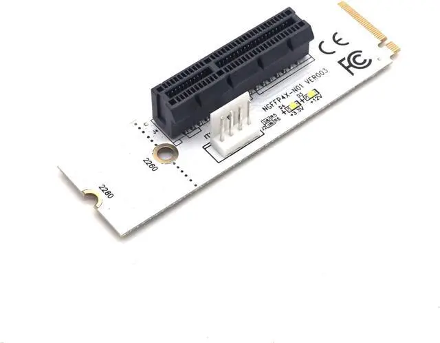 Alt view image 5 of 7 - Weastlinks NGFF M.2 Key M to PCI-E 1X 4X 8X 16X Riser Card ETH ETC Graphics Card Mining Slot Adapter with LED For BTC LTC Miner Machine