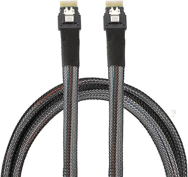 Alt view image 2 of 6 - Weastlinks Slim SAS 38P SFF-8654 to SFF-8654 / MINI SAS 38P SFF-8654 to SFF-8643 12Gbps Server Hard Drive HDD Data Transmission Cable