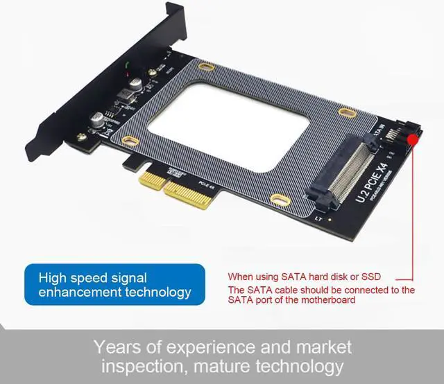 Alt view image 4 of 7 - Weastlinks U.2 to PCI-E X4 Riser Card 3.0 SFF-8639 to SSD Extension Adapter U.2 SSD SATA PCI Express Card for 2.5 Inch SATA HDD