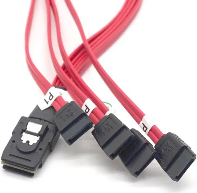 Alt view image 5 of 7 - Weastlinks Mini SAS 36P SFF-8087 to 4 SATA 7 Pin Data HDD Cable target Hard Disk Data Red Cable