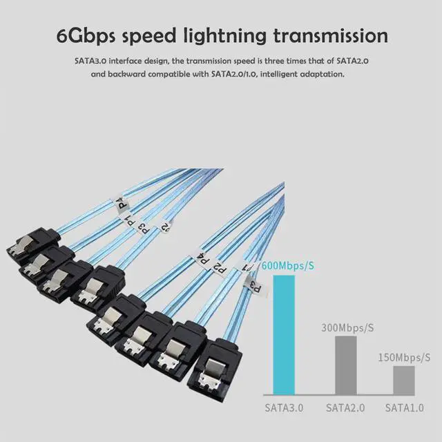 Alt view image 5 of 7 - Weastlinks SATA III 6Gbps SAS Cable for Server SATA 7 Pin to SATA 7 Pin Hard Drive Data Cable 6SATA to 6SATA